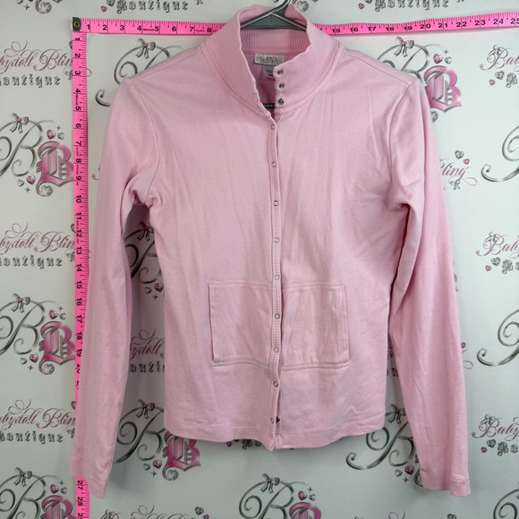 La SENZA Sweaters - La SENZA long sleeve bubblegum pink Light Pink Snap-Front Cardigan Sweater